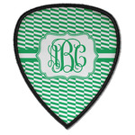 Zig Zag Iron on Shield Patch A w/ Monogram