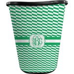 Zig Zag Waste Basket - Single Sided (Black) (Personalized)