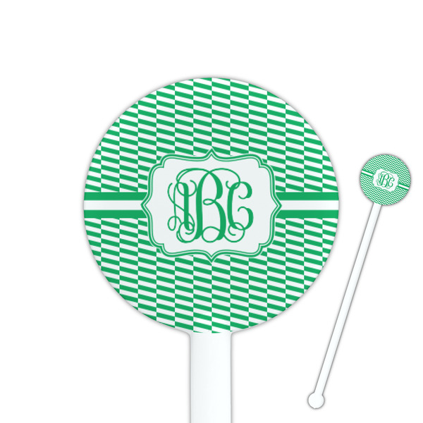 Custom Zig Zag 5.5" Round Plastic Stir Sticks - White - Double Sided (Personalized)