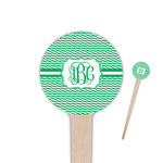 Zig Zag 4" Round Wooden Food Picks - Single Sided (Personalized)