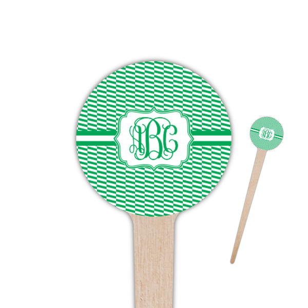 Custom Zig Zag 4" Round Wooden Food Picks - Single Sided (Personalized)