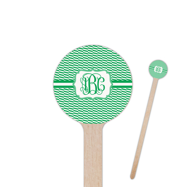 Custom Zig Zag 7.5" Round Wooden Stir Sticks - Single Sided (Personalized)