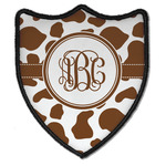 Cow Print Iron On Shield Patch B w/ Monogram