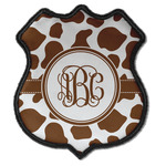 Cow Print Iron On Shield Patch C w/ Monogram