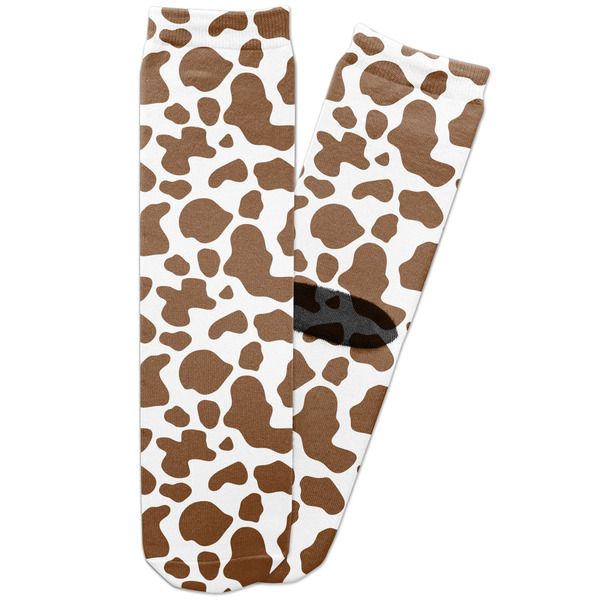 Custom Cow Print Adult Crew Socks