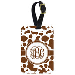 Cow Print Metal Luggage Tag w/ Monogram