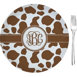 Cow Print Glass Appetizer / Dessert Plate 8" (Personalized)