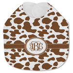 Cow Print Jersey Knit Baby Bib w/ Monogram