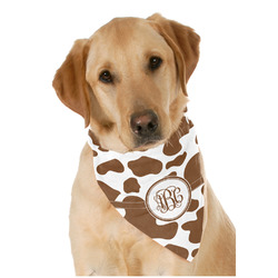 Cow Print Dog Bandana Scarf w/ Monogram