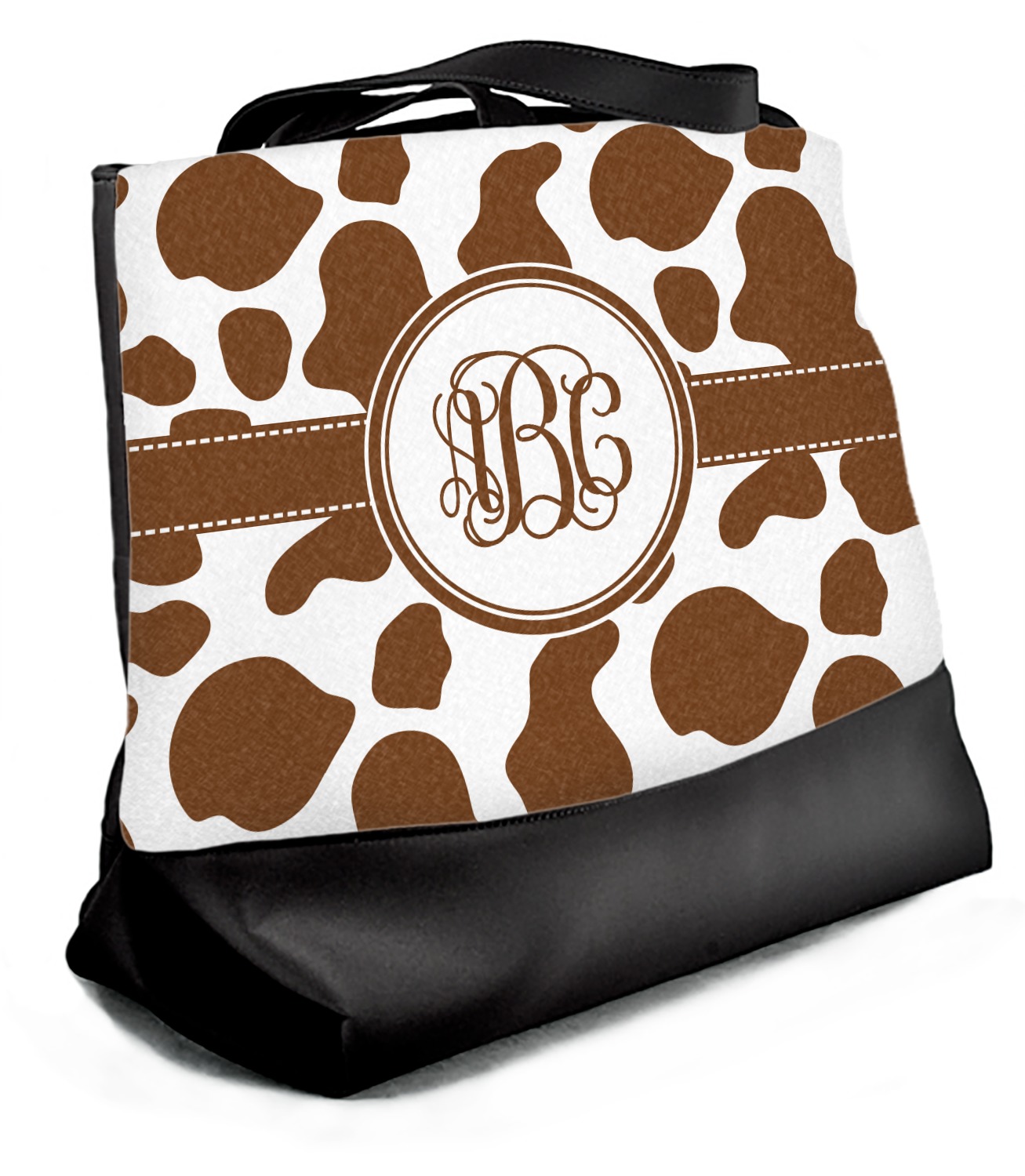 fluffy cow print tote bag