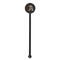 Cow Print Black Plastic 5.5" Stir Stick - Round - Single Stick