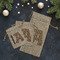 Cow Print Burlap Gift Bags - LIFESTYLE (Flat lay)
