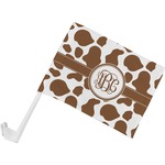 Cow Print Car Flag - Small w/ Monogram