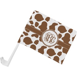 Cow Print Car Flag - Small w/ Monogram