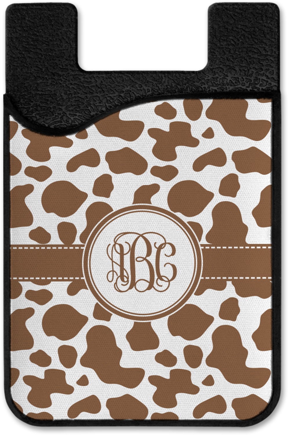 Custom Cow Print 2 in 1 Cell Phone Credit Card Holder Screen