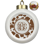 Cow Print Ceramic Ball Ornaments - Poinsettia Garland (Personalized)