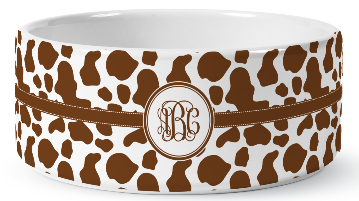 Cow Print Ceramic Dog Bowl - Large (Personalized ...