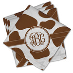 Cow Print Cloth Cocktail Napkins - Set of 4 w/ Monogram