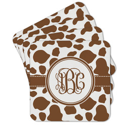 Cow Print Cork Coaster - Set of 4 w/ Monogram