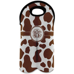 Cow Print Wine Tote Bag (2 Bottles) (Personalized)