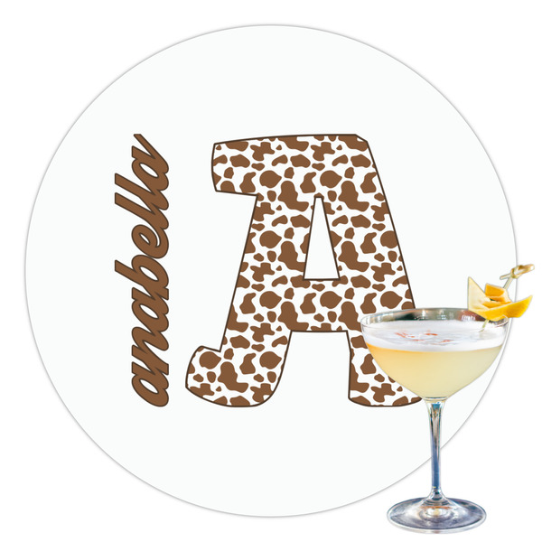 Custom Cow Print Printed Drink Topper - 3.5" (Personalized)