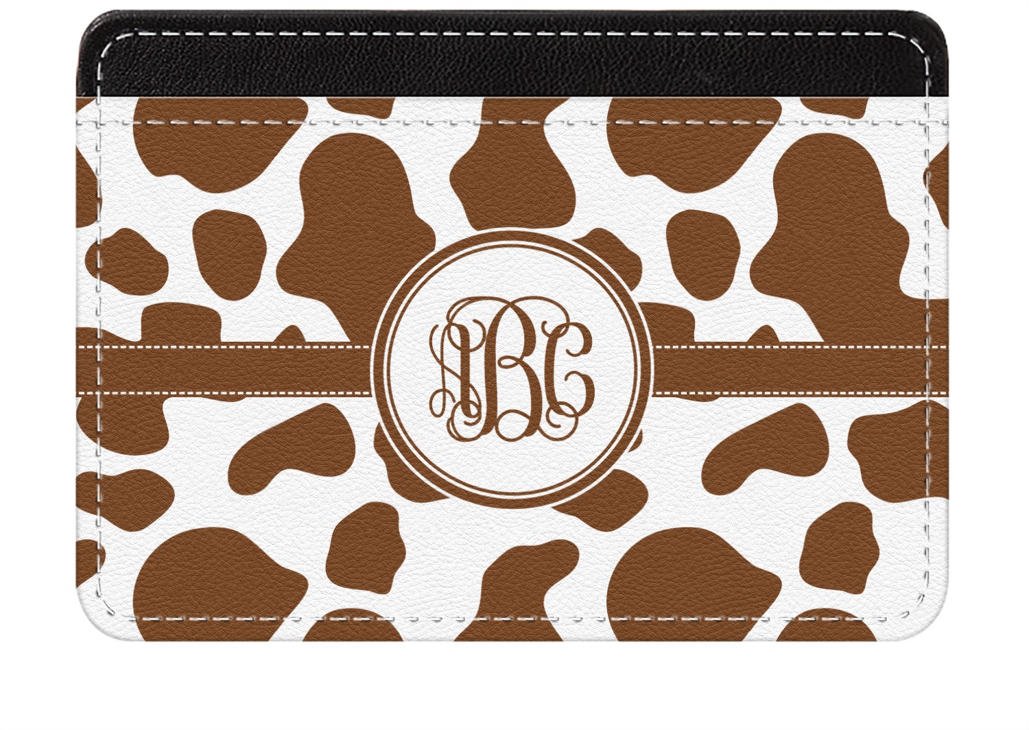 Cow Print Genuine Leather Front Pocket Wallet (Personalized