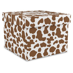 Cow Print Gift Box with Lid - Canvas Wrapped - X-Large (Personalized)