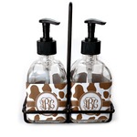 Cow Print Glass Soap & Lotion Bottle Set (Personalized)