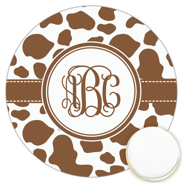 Custom Cow Print Printed Cookie Topper - 3.25" (Personalized)