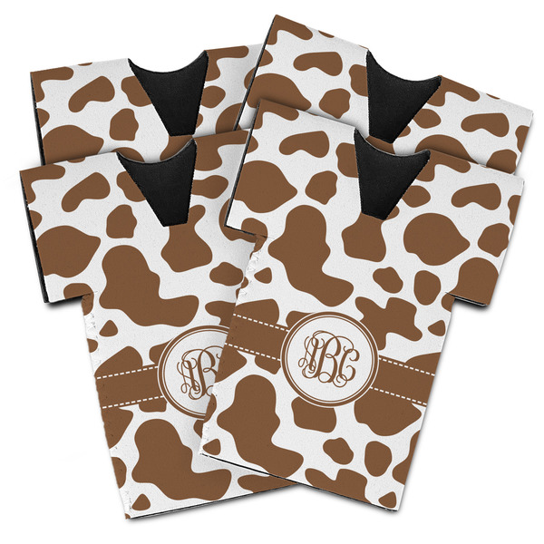 Custom Cow Print Jersey Bottle Cooler - Set of 4 (Personalized)