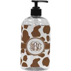 Cow Print Plastic Soap / Lotion Dispenser (16 oz - Large - Black) (Personalized)