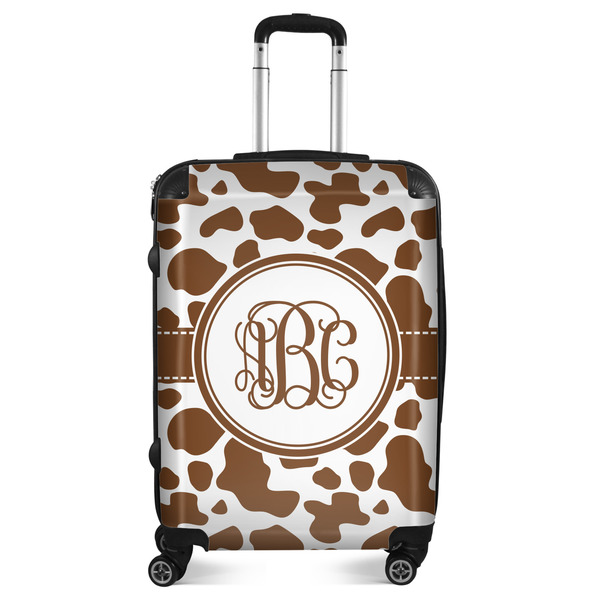 Custom Cow Print Suitcase - 24" Medium - Checked (Personalized)