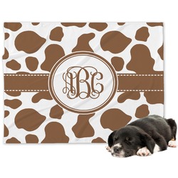 Cow Print Dog Blanket - Large (Personalized)