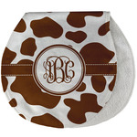 Cow Print Burp Pad - Velour w/ Monogram