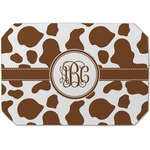 Cow Print Dining Table Mat - Octagon (Single-Sided) w/ Monogram