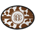 Cow Print Iron On Oval Patch w/ Monogram