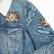 Cow Print Patches Lifestyle Jean Jacket Detail