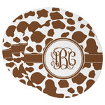 Cow Print Round Paper Coasters w/ Monograms