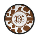 Cow Print Iron On Round Patch w/ Monogram