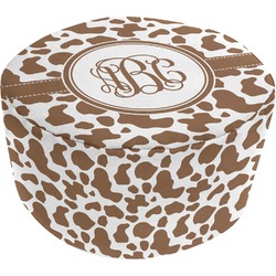 Cow Print Round Pouf Ottoman (Personalized)