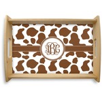 Cow Print Natural Wooden Tray - Small (Personalized)