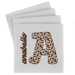 Cow Print Absorbent Stone Coasters - Set of 4 (Personalized)