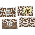 Cow Print Set of 4 Glass Rectangular Lunch / Dinner Plate (Personalized)