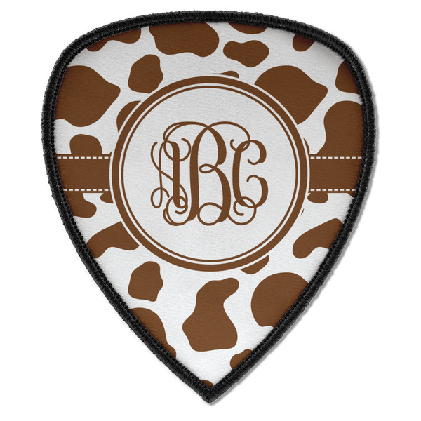 Custom Cow Print Iron on Shield Patch A w/ Monogram