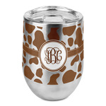 Cow Print Stemless Wine Tumbler - Full Print (Personalized)