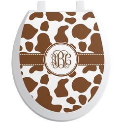 Cow Print Toilet Seat Decal - Round (Personalized)