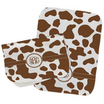 Cow Print Burp Cloths - Fleece - Set of 2 w/ Monogram