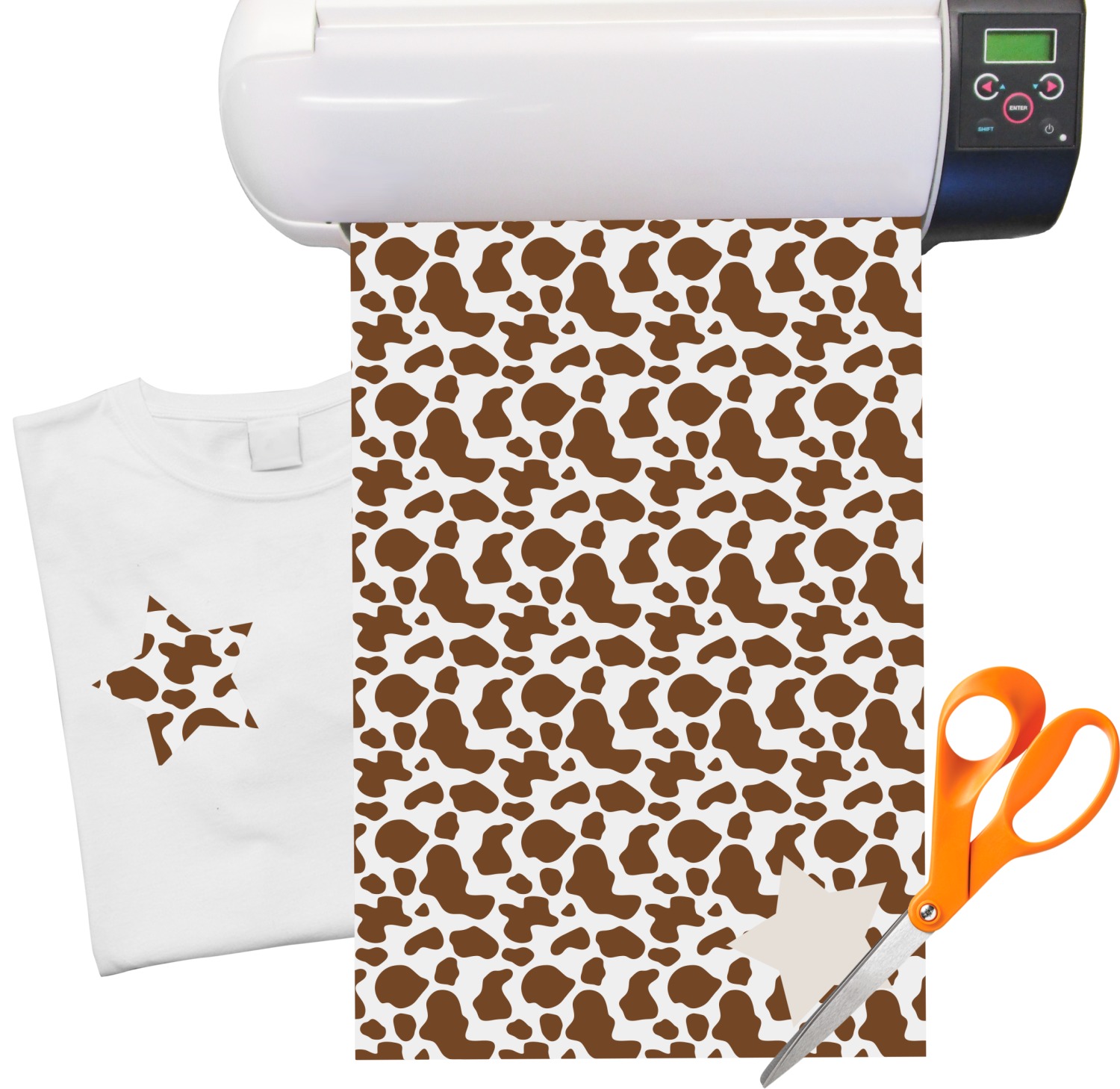 cow print heat transfer vinyl sheet 12x18 youcustomizeit