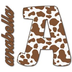 Cow Print Name & Initial Decal - Up to 9"x9" (Personalized)