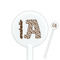 Cow Print White Plastic 5.5" Stir Stick - Round - Closeup